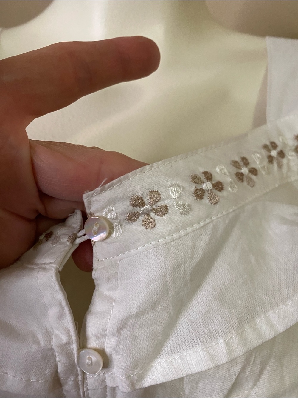 Passport White Cotton embroidered boho cottagecore fem camisole M - Picture 4 of 8
